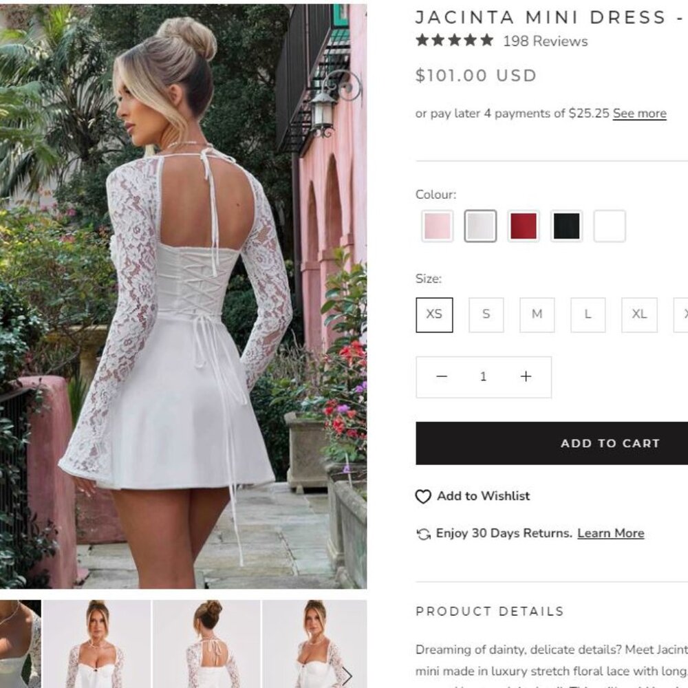 BABYBOO JACINTA MINI DRESS - IVORY